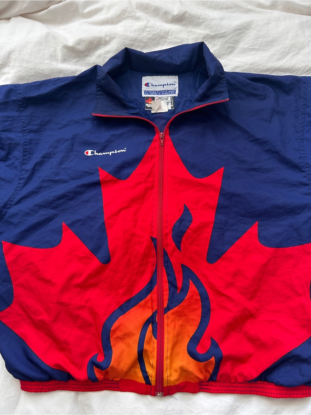 Vintage 1996 Champion Team Canada Olympic Windbreaker Jacket XL - Picture 6 of 13